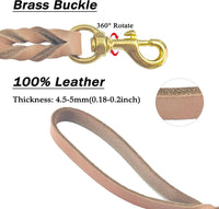 Guiding Star Leather Dog Leash 6ft x 3/4 inch Heavy Duty Training - Light Brown / 6ft x 1 inch - image 3