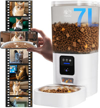 Frienhund Automatic Cat Feeder with 2K Camera: 5G WiFi Automatic Dog - White-1