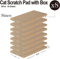 4 Packs in 1 Cat Scratch Pad with Box, Cat Scratcher Cardboard - 8 PCS - image 3