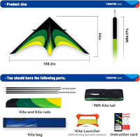 SGftre Delta Kite for Kids & Adults，Extremely Easy to Fly - Green-2 - image 3