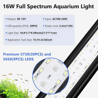 fishkeeper Clip On Aquarium Light - For 15.74-22.83 inch Fish Tank - image 4