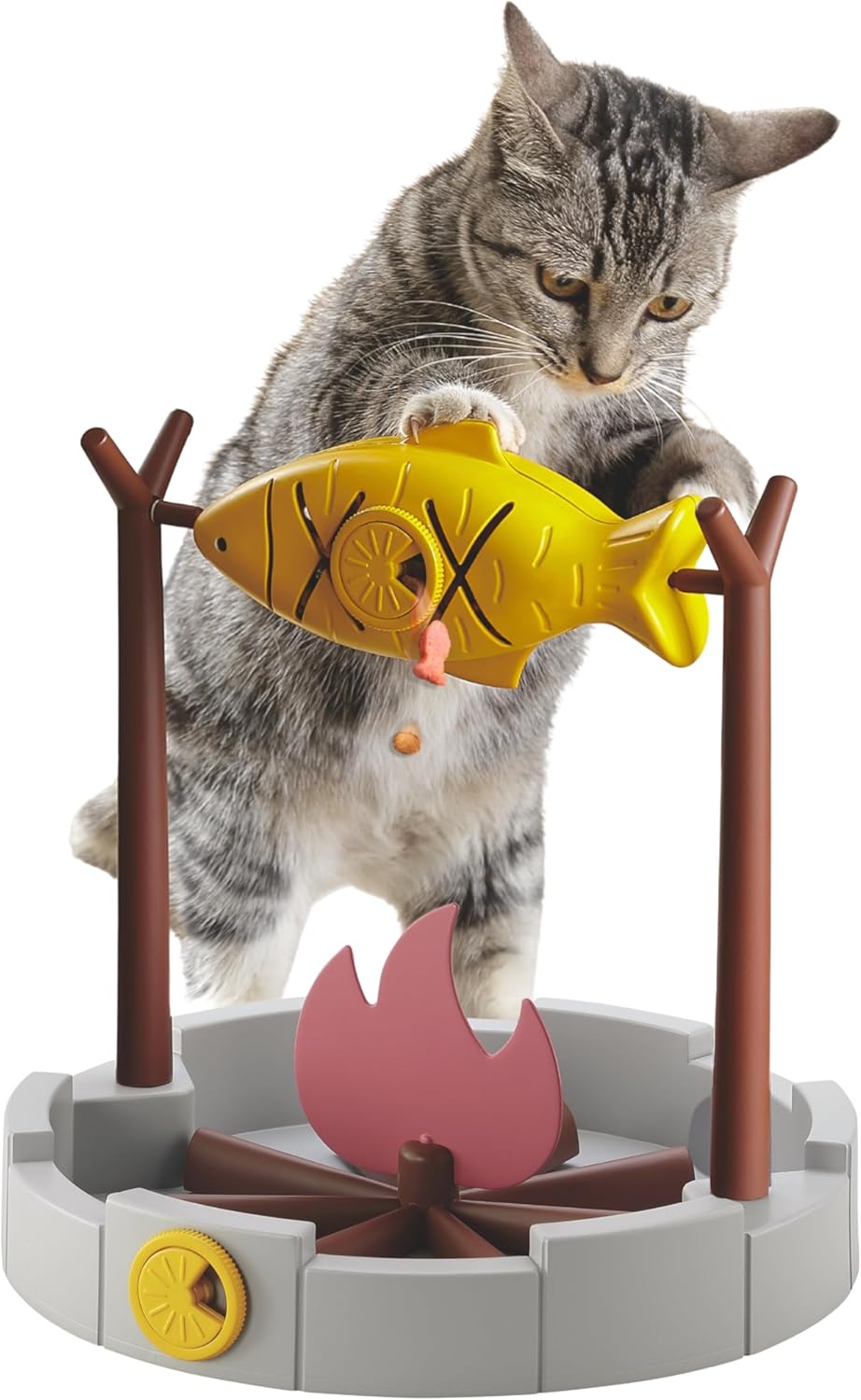 PetPals Cat Slow Feeder Treat Dispenser Interactive Cat Puzzle Fish