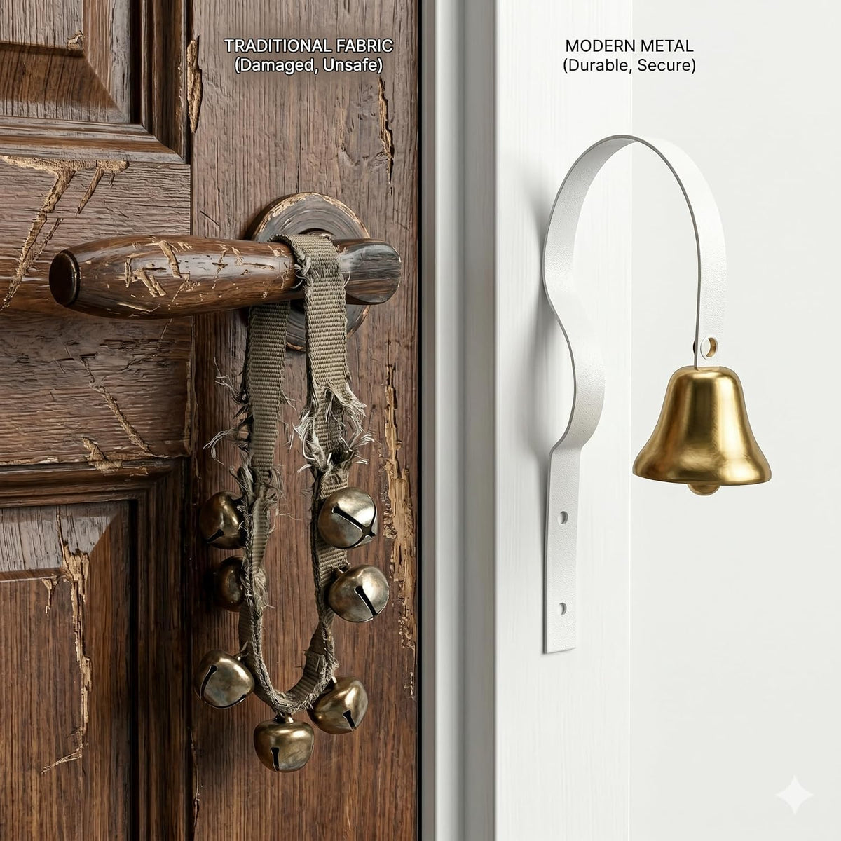 GoldTiger Fixed Metal Dog Doorbell for Potty Training - 2Pack White - image 4