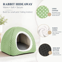 Rabbit Hideout Large Bunny Bed Washable Rabbit House – Daily Care for Small Pets - Green - image 4