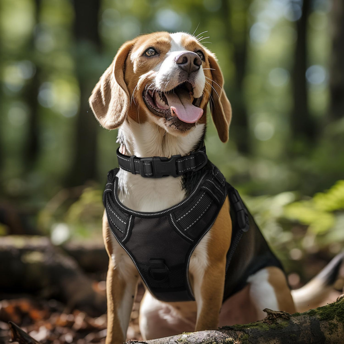 Joytale Reflective Dog Collar, Adjustable Neoprene Padded - Large (Pack of 1) / Black - image 2