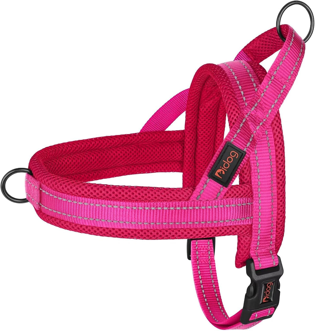Didog No Pull Dog Harness for Large Dogs, Breathable Mesh Padded - Hot Pink / S: Chest 19-23", Fit 19-29 lbs