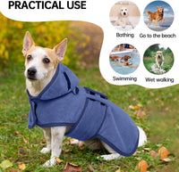 Dog Bathrobe, Fast Drying Coat - Extra Large / Blue - image 2