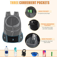 Dog Front Carrier Backpack, Adjustable Breathable Dog Backpack – Essentials for Dogs - Black / Medium (4.5-8lbs) - image 3