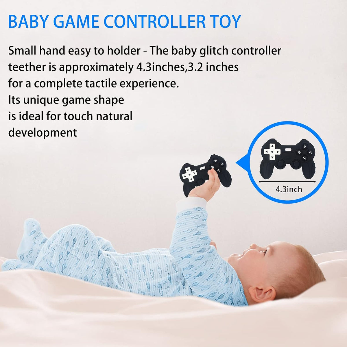 Cool Remote Game Control Teething Toy for Babies 0-6-12 Months - Black - image 3