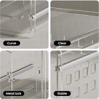 Sumerflos Clear Acrylic Dog Crate - Modern Dog Kennel Furniture, Indoor End Table Dog Crate Lockable Ventilated for Most Small Dog Cat Pet, 21.65" L x 15.74" W x 17.71" H