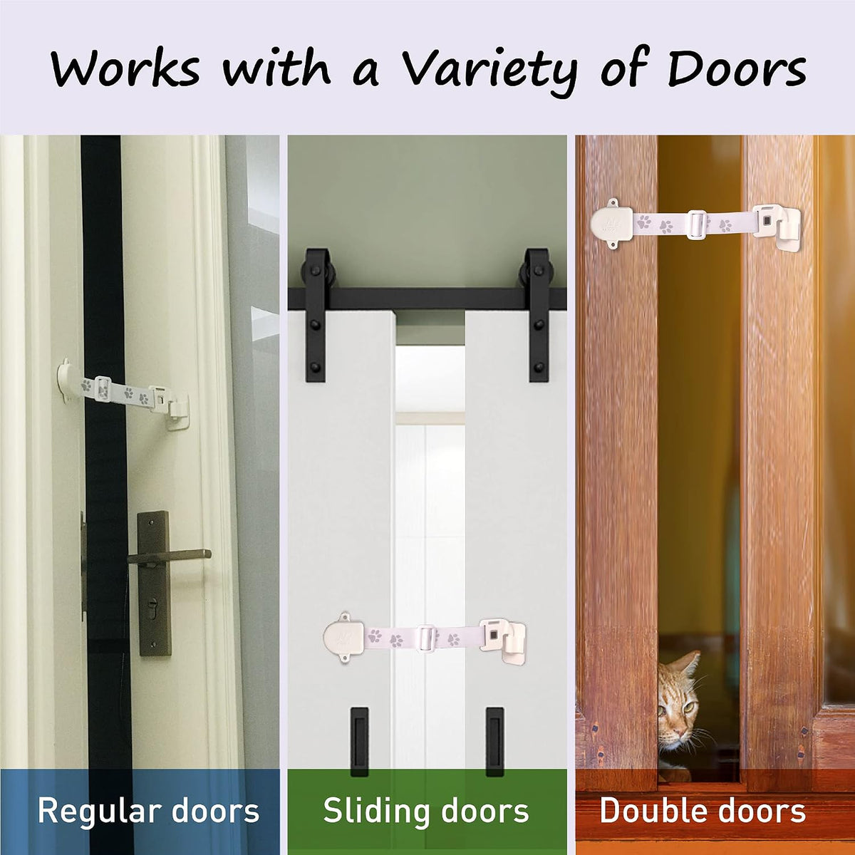 Neobay Adjustable Door Strap and Latch - Magnetic With Stopper 2 Packs - image 4