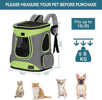 Petsfit Dog and Cat Backpack Carrier, Padded Waist Support - Green - image 3