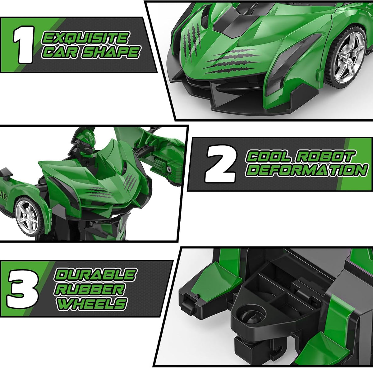 BLUEJAY Transform RC Cars for Boys 3-12 - Green - image 4