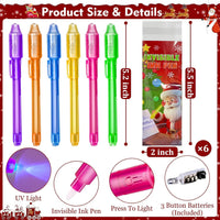 32 Pack 2 Style Invisible Ink Pen with UV Black Light Secret Spy Pens – Fun for Kids & Family - 6 Pack - image 2