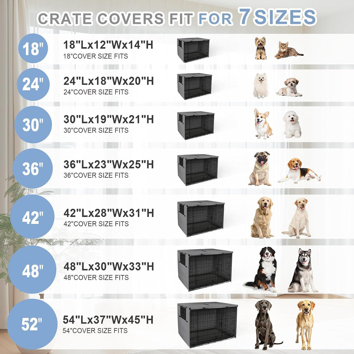Explore Land Dog Crate Cover - Grey / 54.0"L x 37.0"W x 45.0"H - image 2
