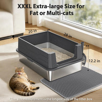 FURTIME Stainless Steel Cat Litter Box - Grey / XXX-Large - image 4