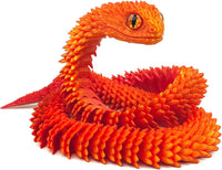 24in 3D Printed Snake Toys, Flexible 3D Printed Animal - Red Gold / 24in
