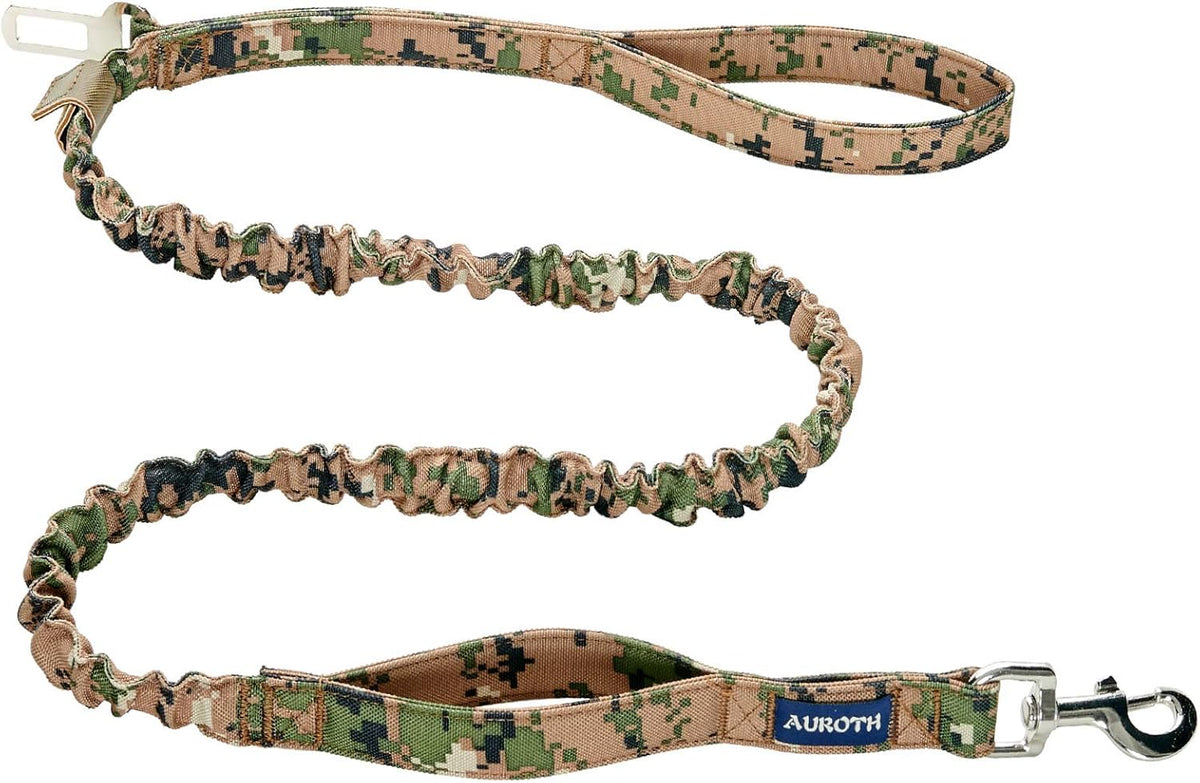 AUROTH Bungee Dog Leash for Large Dogs - Woodland Camo / MAX: 6 FT