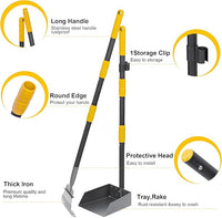 Niubya Pooper Scooper for Dogs, Metal Poop Scooper Tray and Rake Set with Adjustable Long Handle, Dog Pooper Scooper for Pet Waste Removal
