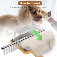 Slicker Brush for Dog, Doodles and Poodle Brush, for Tangles, Fluff Coat, Curly Hair Pets, Remove Loose Fur, Matts, Undercoat, Double Coat, 24mm Pins, 3.5''*2.4'' Head, Medium Size, Wood