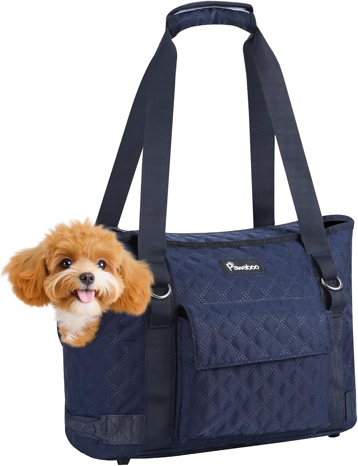 Pawaboo Dog Purse Carrier for Small Dogs with Pocket - A-Navy Blue