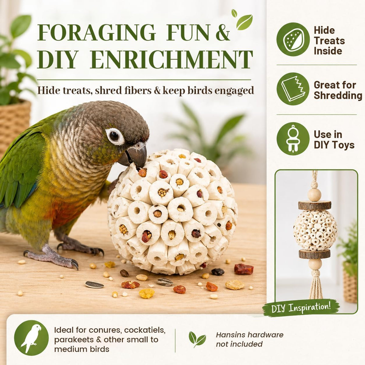 4PCS Bird Toys Sola Balls 2.36'', Bird Foraging Toy - 4 PK - image 3