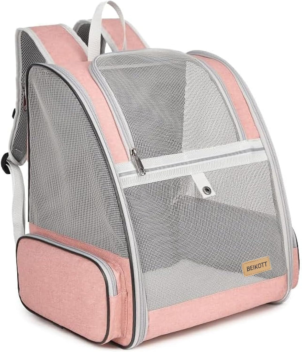 Cat Dog Backpack 12.6"×11.4"×16.5" Large Breathable Pet Bag Carrier – Essentials for Dogs - PINK / 12.6"L x 11.4"W x 16.5"H