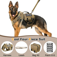 WINSEE Tactical Dog Harness with Dog Leash - Medium / Brown - image 2