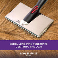 Paw Brothers Professional Grade Extra Long Slicker Brush - Extra Long Hard Pin - image 4