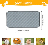 4 Pack Guinea Pig Cage Liners Washable Guinea Pig Bedding Reusable - Light Grey / 48" x 24" (2 Pack) - image 2
