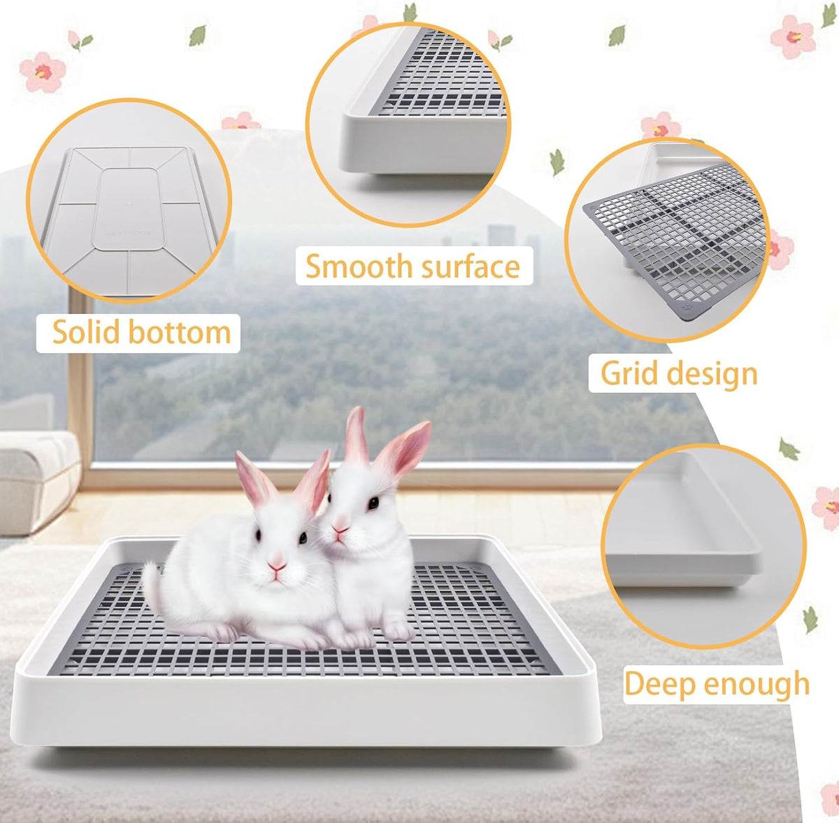 Large Rabbit Litter Box for Cage - 【Plastic】 - image 3