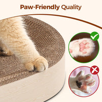 ComSaf Cat Scratcher Bed, Oval Cardboard Scratching Board for Indoor Cats – Essentials for Cats - White Oak Color - image 4