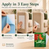 Anti-Scratch Tape for Furniture, Stop Cats from Scratching Couch - 12" x 15" ( 10 Sheets ) Cat Scratch Tape - image 4