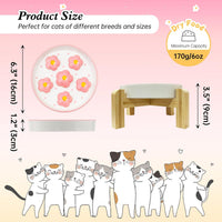 Ceramic Slow Feeder Cat Bowl, 6.3" Whisker Friendly Anti-Vomit - Pink + Stand - image 2