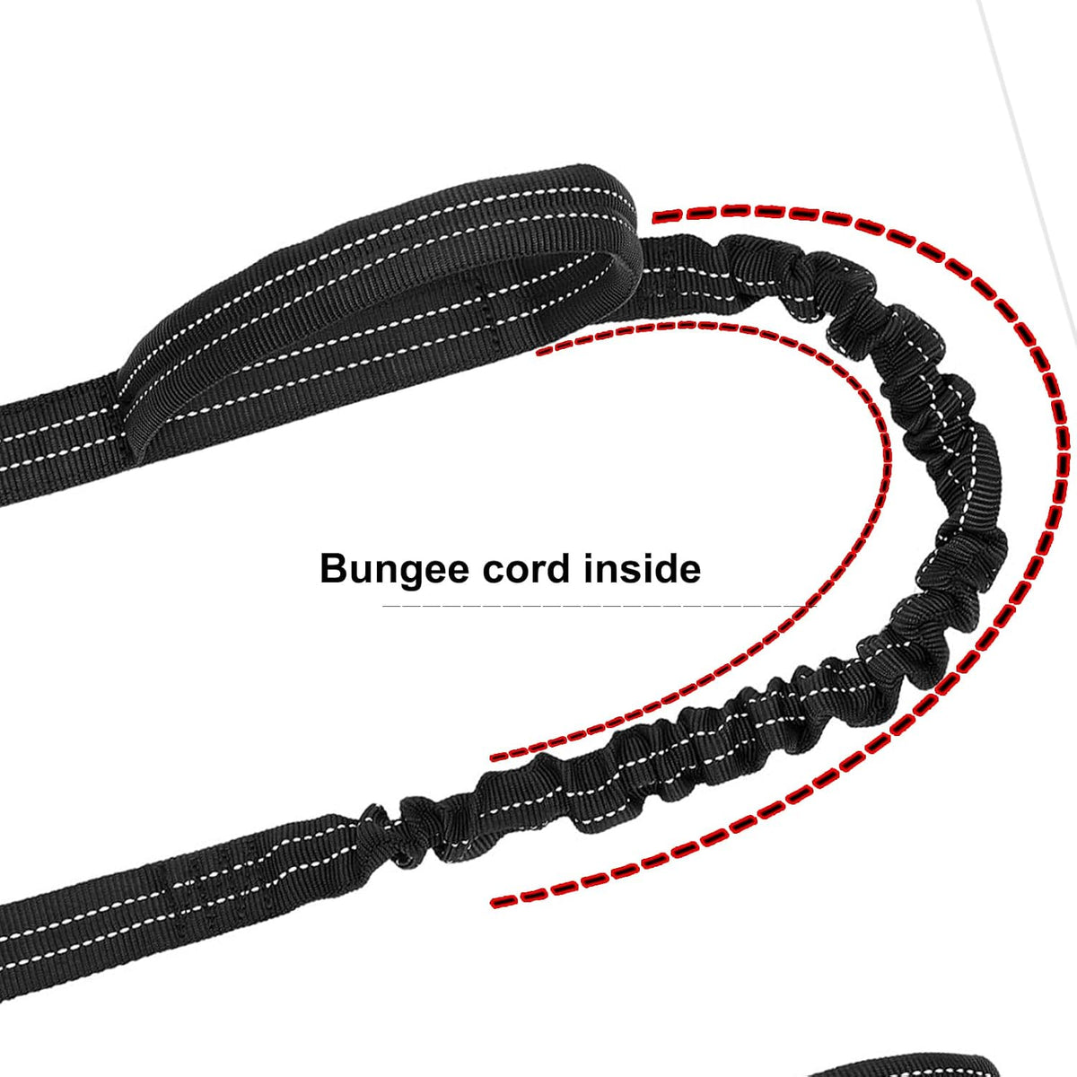 Tactical Dog Leash with Quick-Release Metal Clasp - 6 FT / Reflective Black - image 3