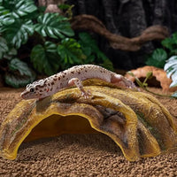 Reptile Hide Resin Tree Stump Snake Hide and Cave Hideout Terrarium Habitat Reptile Tank Accessories Decor Leopard Gecko Habitat Shelter for Bearded Dragon Corner Lizard Spider Frog Amphibians