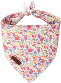 MR. CHUBBYFACE Fall Orange Plaid Dog Bandanas Reversible Triangle - C:Carrot-Egg / S