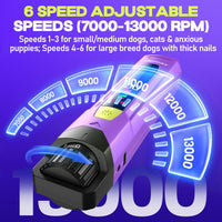 Whisper-Quiet Dog Nail Grinder 50%More Power for Sensitive Dogs - Purple - image 3