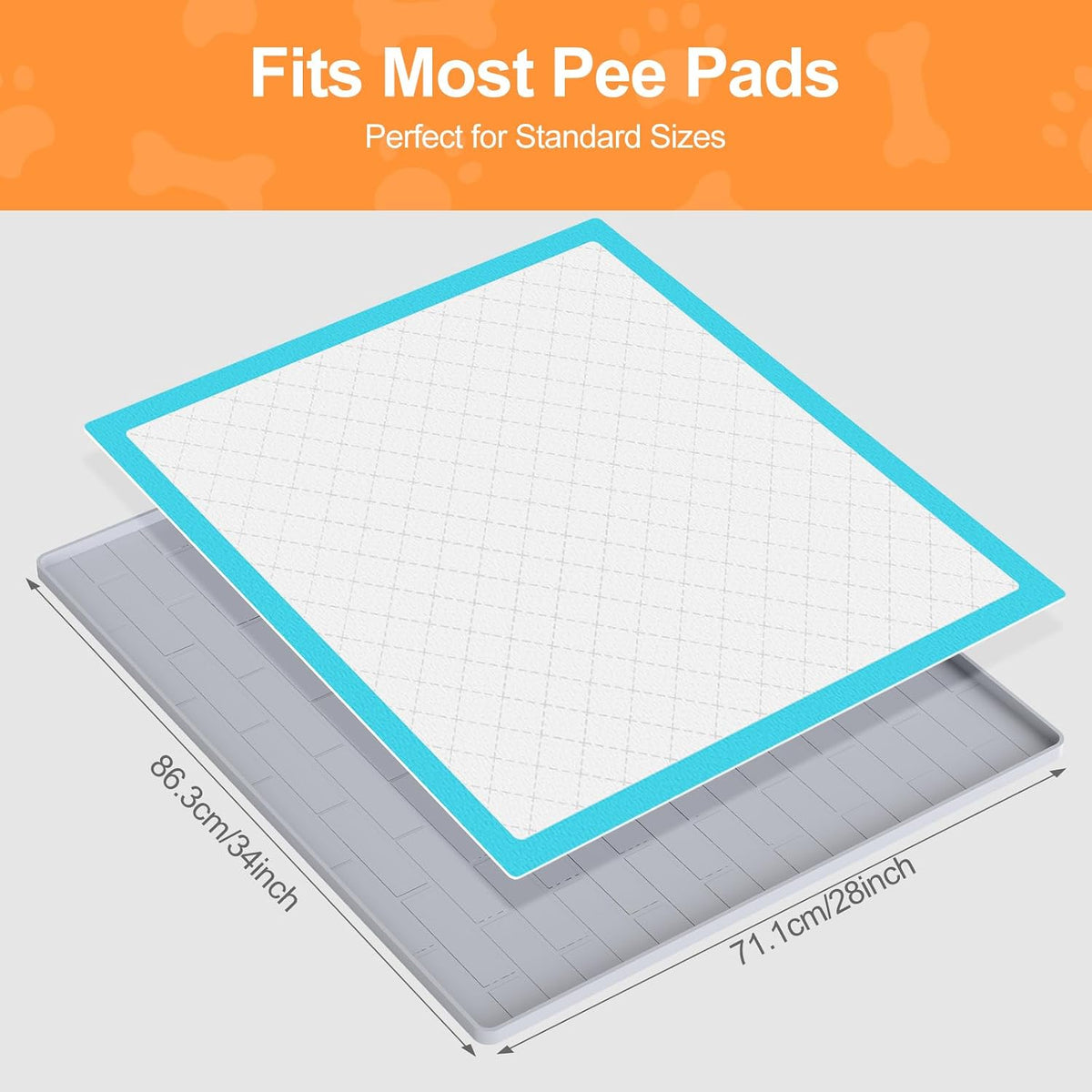 Pee Pad Tray Holder for Dogs - Light Gray / 34"L x 28"W - image 3