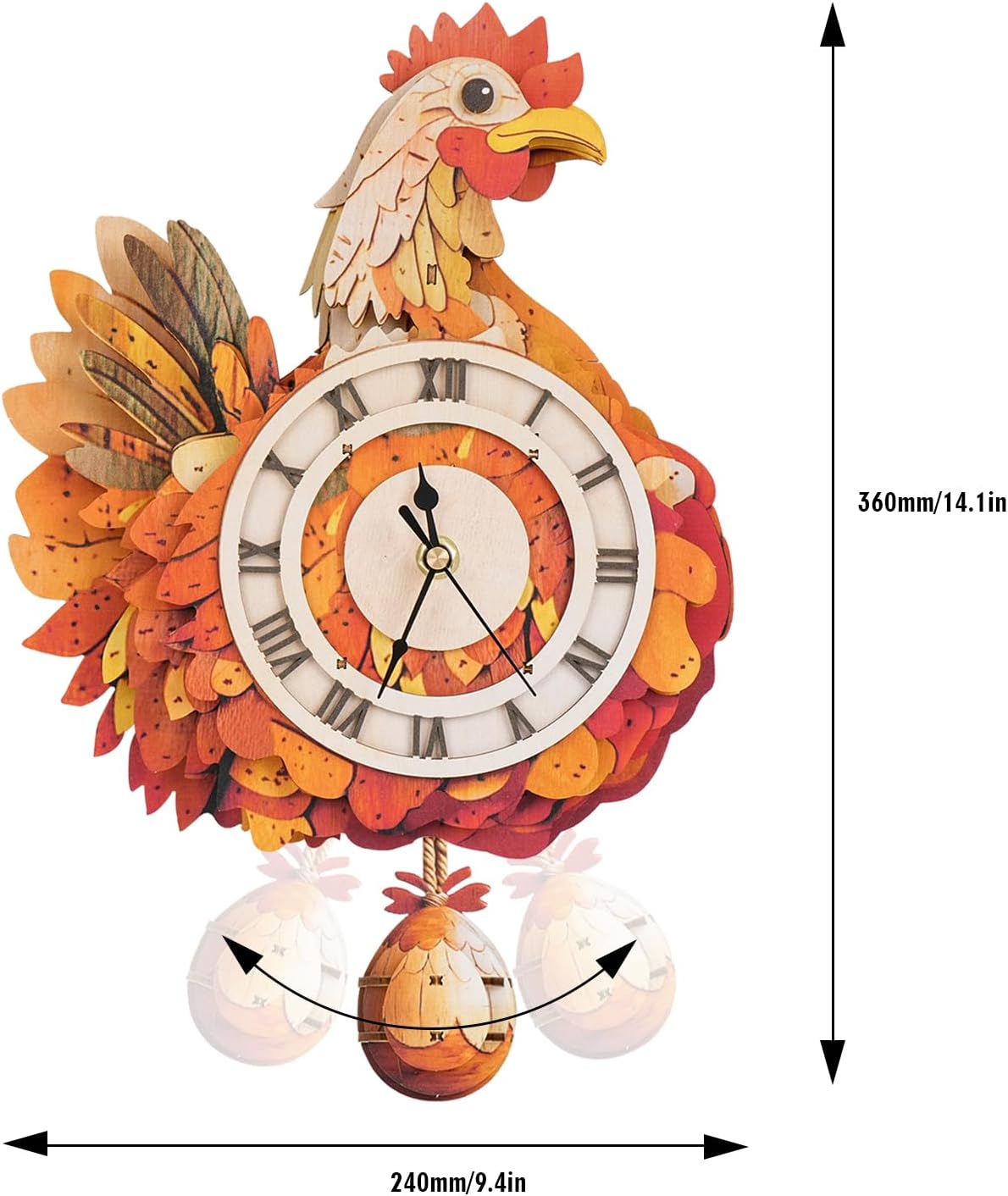 Halloween 3D Puzzles for Adults Halloween Puzzle Clock Adult Craft – Fun for Kids & Family - Rooster Clock - image 2
