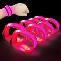 M.best 8pcs LED Light Up Bracelets Glow Flashing Wristbands Glow - 8pcs Pink