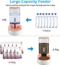 Automatic Cat Feeder and Water Dispenser with Stainless Steel Bowl - Pink - image 3