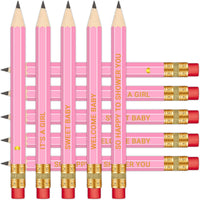 Baby Shower Pencils for Party Games, Neutral - Pink - It's a Girl