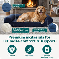 FurHaven Classic Sofa Orthopedic Dog Bed for Large Dogs - Large / Navy Blue - image 4