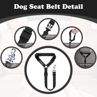 Dog Seat Belt for Car, Headrest Restraint Safety Lead, Dogs Cats – Essentials for Dogs - Black / Not elastic - image 3