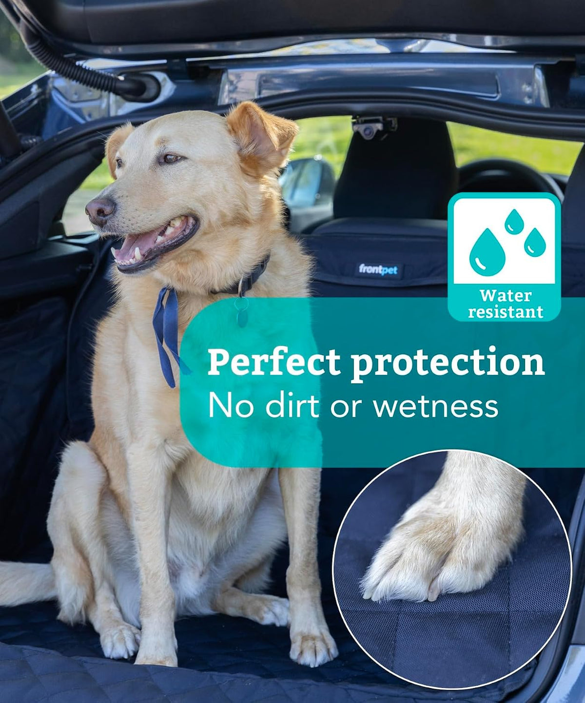 SUV Cargo Liner for Dogs - Water-Resistant Pet Trunk Cargo Cover Mat for SUVs and Sedans - Black / Large (35"L x 40"W) - image 3