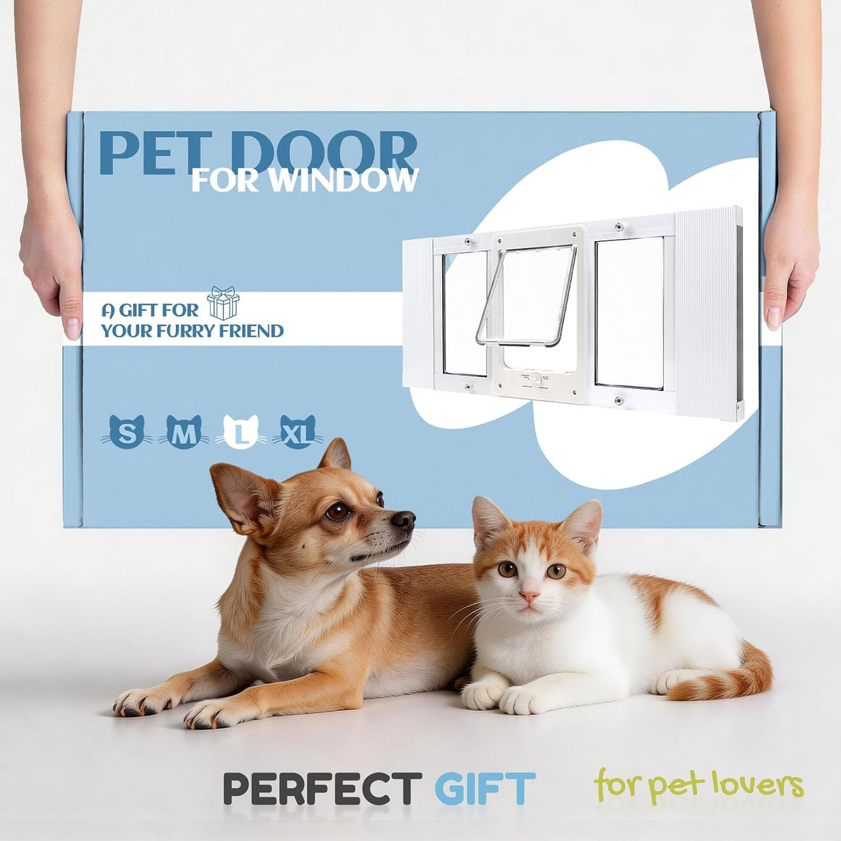 Cat Door for Window & Small Dog, Quick Damage-Free Install - S: Fits 24"-28" Width / Extra‑Tall Height(H:15.3") - image 2