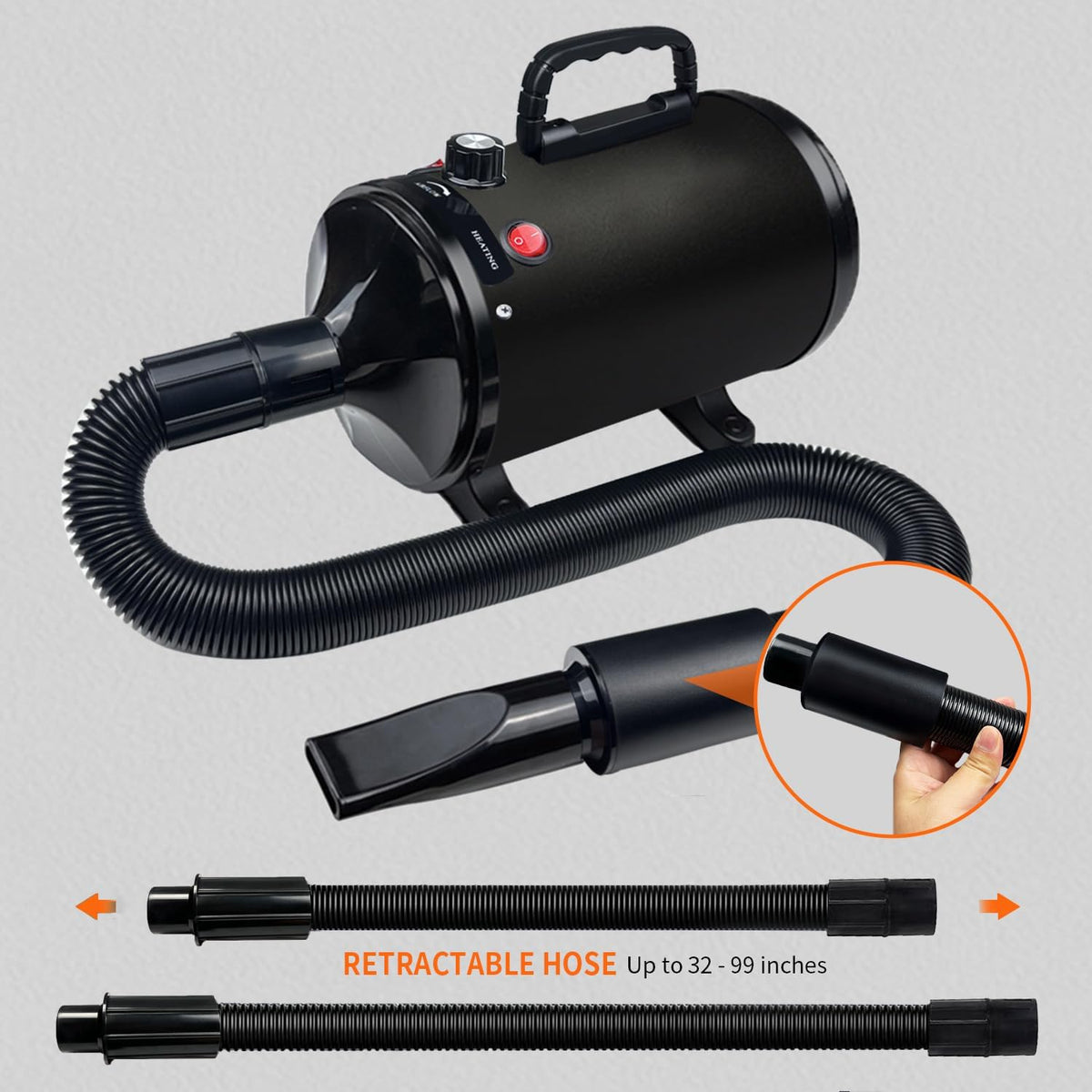 Dog Dryer for Pet Grooming, High-Velocity Force Blow Dryer – Essentials for Dogs - Black Ms - image 2