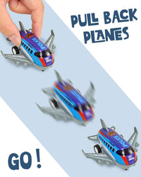 Vileafy 18 pack of mini pull back toy airplanes with metal bodies in mixed colors - view 5