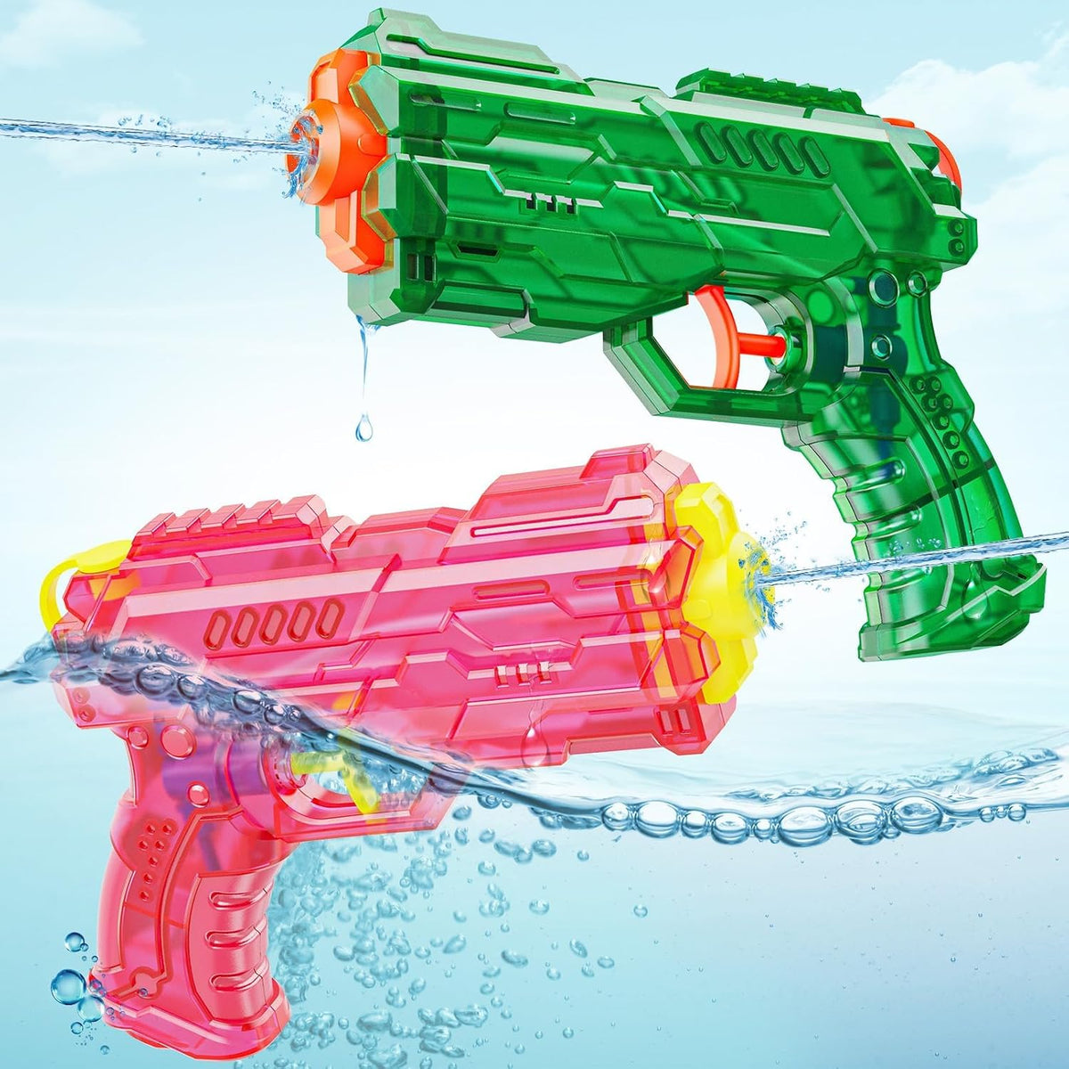 Water Gun Squirter for Kids Squirt Gun 2 Pack – Fun for Kids & Family - 2 Pack: Pink+Green